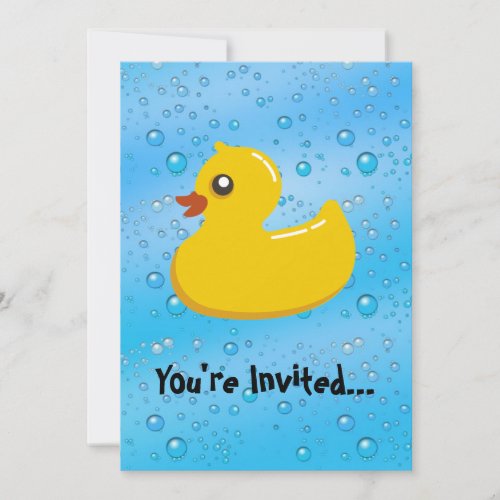 Cute Rubber DuckyBlue Bubbles Invitation