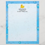 Cute Rubber Ducky/Blue Bubbles Letterhead
