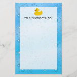 Cute Rubber Ducky/Blue Bubbles Stationery