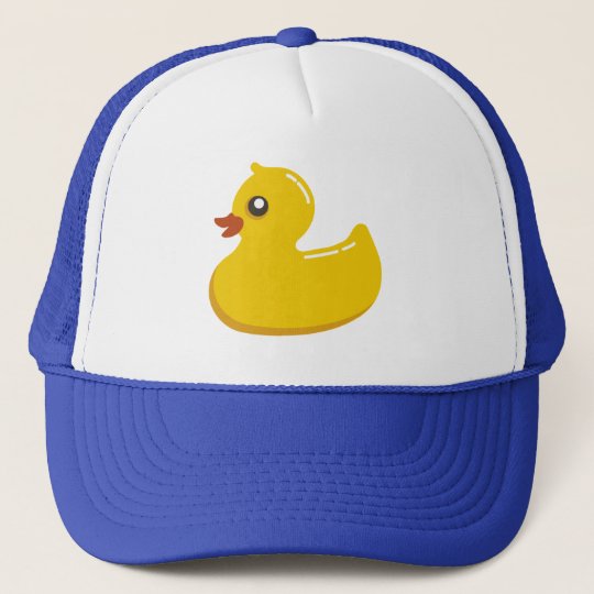 Cute Rubber Ducky/Blue Bubbles Trucker Hat