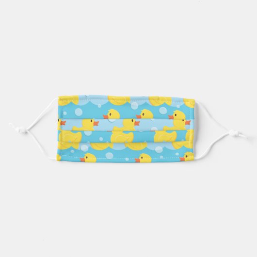 Cute Rubber Ducky Duck Print Adult Cloth Face Mask (Front, Folded)