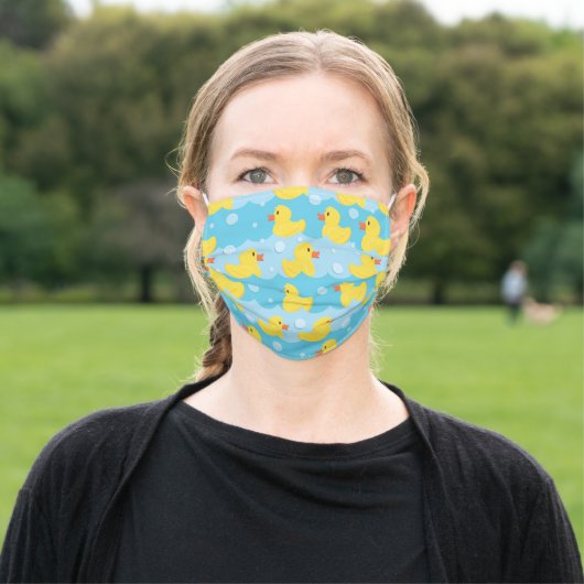 Cute Rubber Ducky Duck Print Adult Cloth Face Mask (Outside)