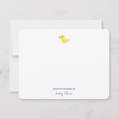 Cute Rubber Ducky From the nursery of Flat  Thank You Card