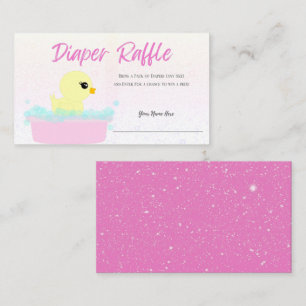 Cute Rubber Ducky Girl Diaper Raffle Enclosure Card