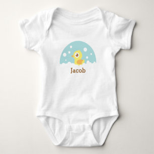 Cute Rubber Ducky in Bubble Bath for Baby Boy Baby Bodysuit