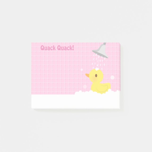 Cute Rubber Ducky in Shower For Girls Post-it Notes (Front)