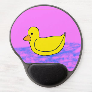 Cute Rubber Ducky on Pink Gel Mousepad