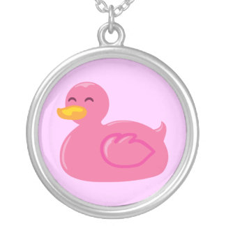 Cute Rubberducky Silver Plated Necklace