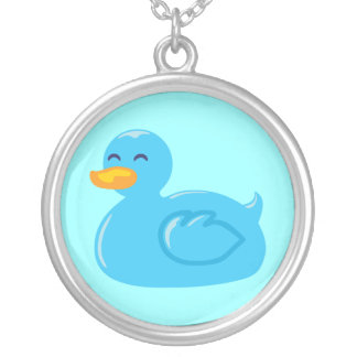 Cute Rubberducky Silver Plated Necklace