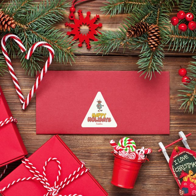 Cute rudolf Christmas holiday Triangle Sticker (Creator Uploaded)