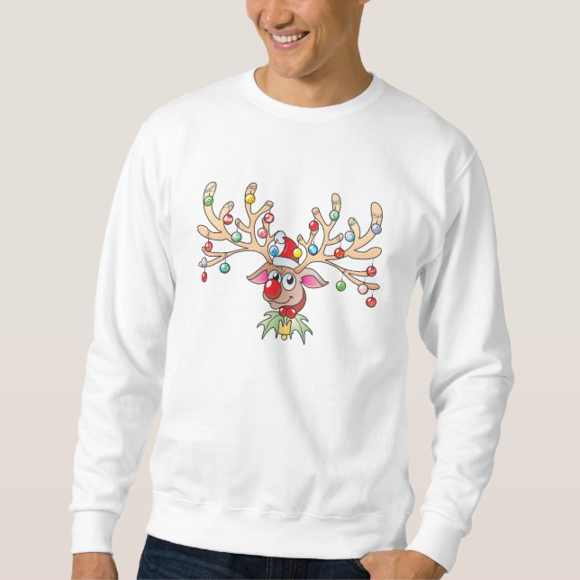Cute Rudolf Reindeer with Christmas Lights Shirts (Front)