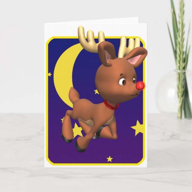 Cute Rudolph Holiday Card (Front)