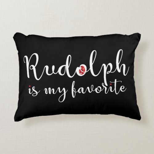 Cute Rudolph is my favorite black and white dot Decorative Pillow
