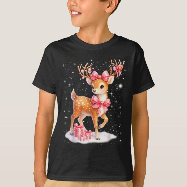 Cute Rudolph Nk Coquette Pajamas Christmas Xmas Gi T-Shirt (Front)