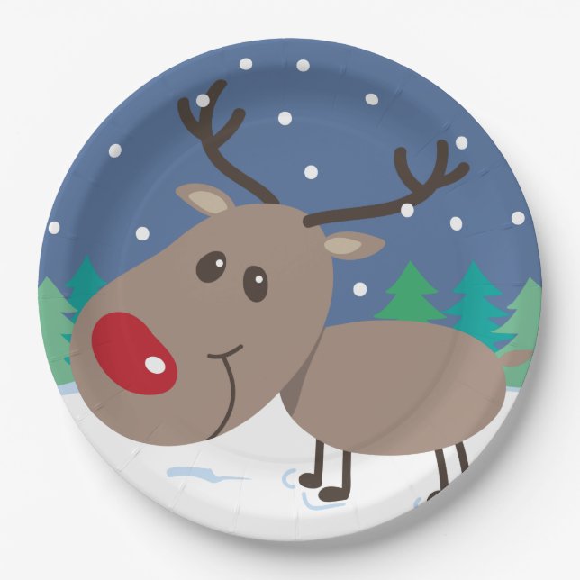 Cute Rudolph - Party plates (Front)