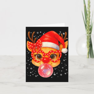 Cute Rudolph Red Nose Bubble Gum Christmas Xmas Gi Card