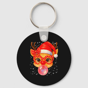 Cute Rudolph Red Nose Bubble Gum Christmas Xmas Gi Keychain