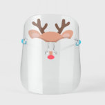 Cute Rudolph Red Nose Reindeer Christmas Kids&#39; Face Shield