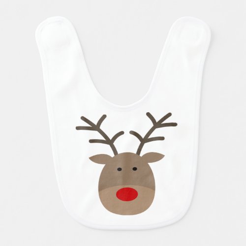 Cute Rudolph the red nose reindeer baby bib