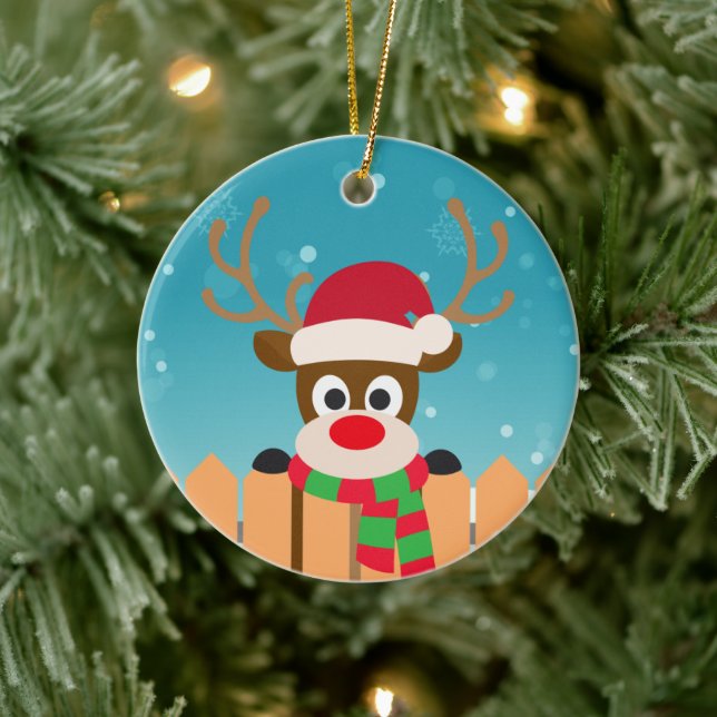 Cute Rudolph The Red Nose Reindeer | Ornament (Tree)