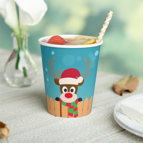 Cute Rudolph The Red Nose Reindeer  Paper Cup