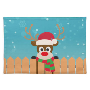 Cute Rudolph The Red Nose Reindeer Placemat