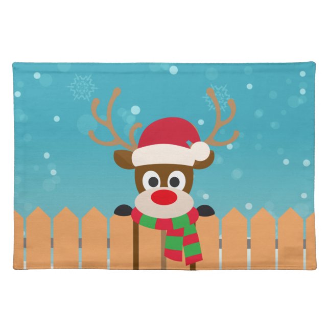 Cute Rudolph The Red Nose Reindeer | Placemat (Front)