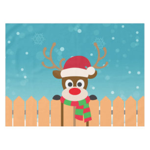Cute Rudolph The Red Nose Reindeer   Tablecloth
