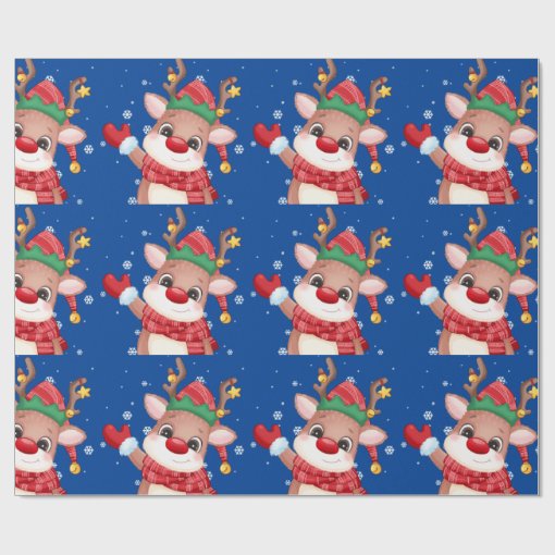 Cute Rudolph The Red Nose Reindeer Wrapping Paper Zazzle