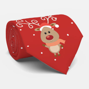 Cute Rudolph the red nosed reindeer cartoon Tie