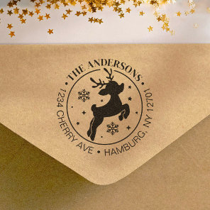 Cute Rudolph the Red Nosed Reindeer Christmas Rubber Stamp
