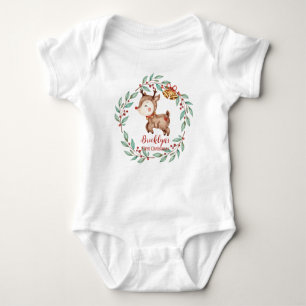 Cute Rudoph Red Nose Reindeer Christmas Birthday Baby Bodysuit