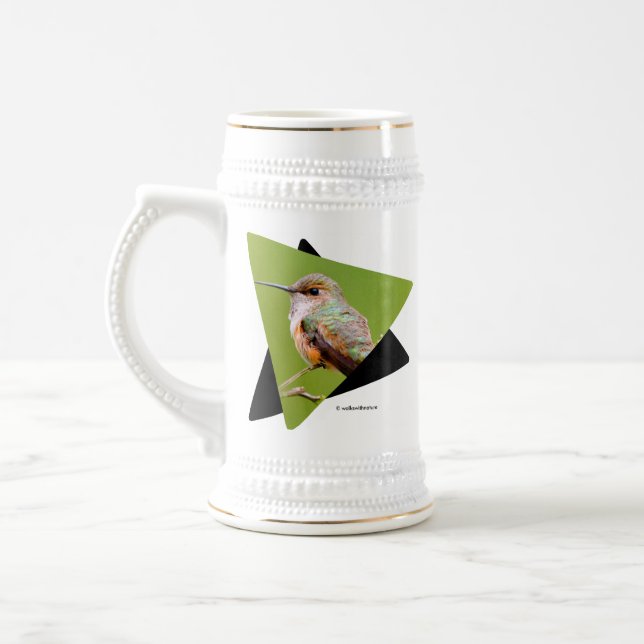 Cute Rufous Hummingbird in the California Lilac Beer Stein (Left)