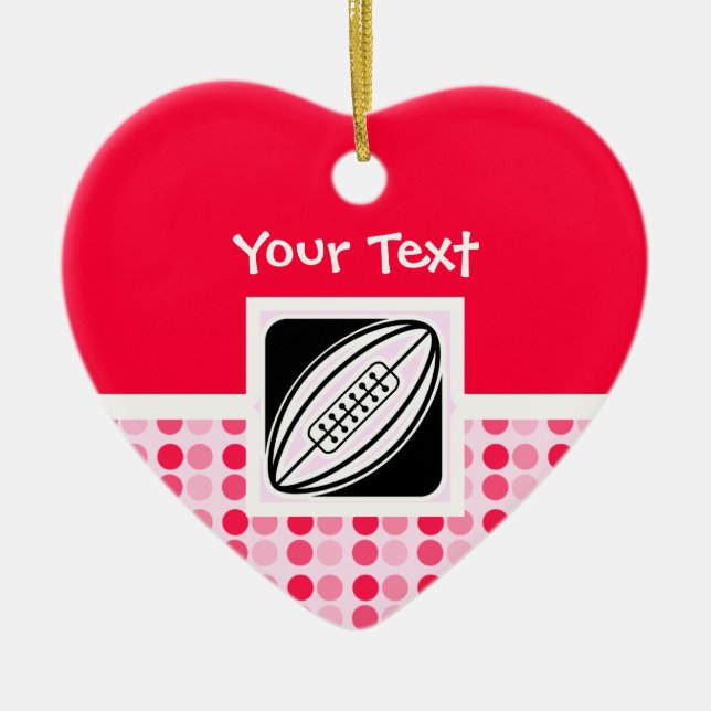 Cute Rugby Ceramic Ornament (Front)