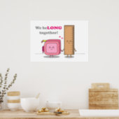 Cute Ruler and Tape We Belong together Pun Poster (Kitchen)