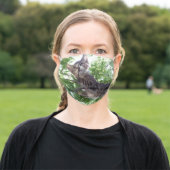 Cute Rumple Kitty Playing in the Tree Adult Cloth Face Mask (Outside)