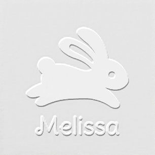 Cute Running Bunny Rabbit Custom Name Embosser