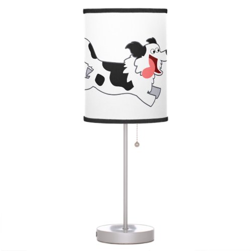 Cute Running Cartoon Border Collie Table Lamp