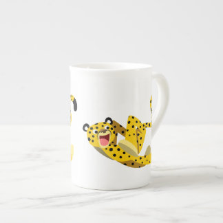 Cute Running Cartoon Cheetah Bone China Mug