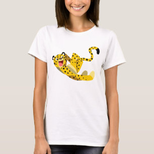 Cute Running Cartoon Cheetah Women T-Shirt