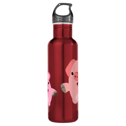Cute Running Cartoon Pigs Stainless Steel Water Bottle