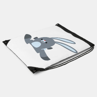 Cute Running Cartoon Rabbit Drawstring Backpack