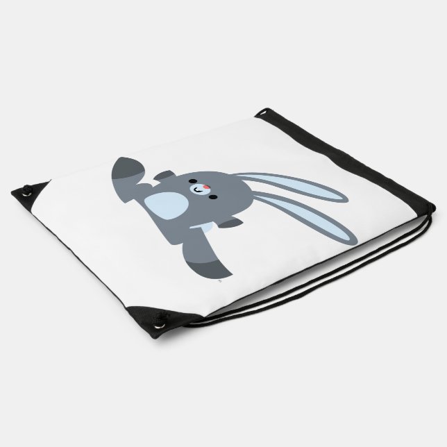 Cute Running Cartoon Rabbit Drawstring Backpack (Side)