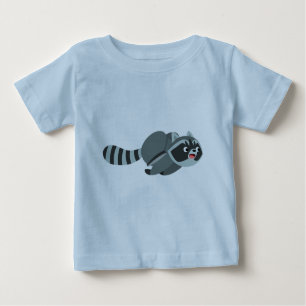 Cute Running Cartoon Raccoon Baby T-Shirt