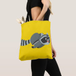 Cute Running Cartoon Raccoon Tote Bag