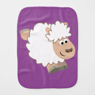 Cute Running Cartoon Sheep Burp Cloth