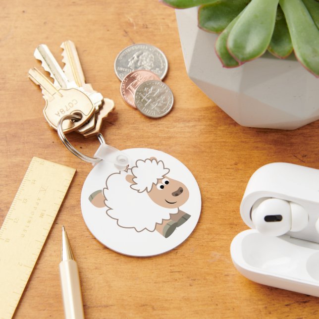 Cute Running Cartoon Sheep Keychain (Desk)