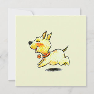 Cute Running Dog Illustration for Dog Lovers Invitation