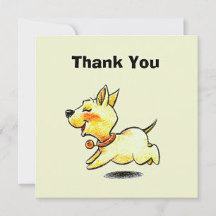 Cute Running Dog Illustration for Dog Lovers Thank You Card