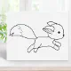 Cute Running Fox Coloring Page Poster | Zazzle